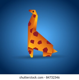 vector origami giraffe