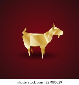 vector origami golden goat