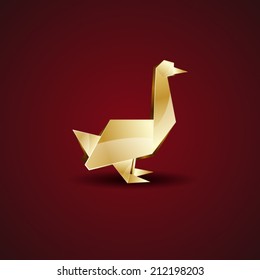 vector origami golden goose