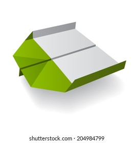 vector origami paper airplane