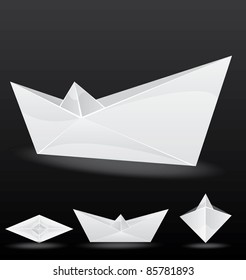 VECTOR origami paper boat