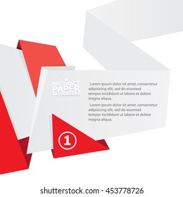 vector origami paper red banner. vector red abstract brochure design template. vector red origami style background for web design and creative cover design.