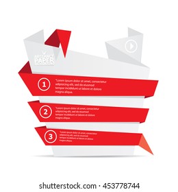 vector origami paper red banner. vector red abstract brochure design template. vector red origami style background for web design and creative cover design.