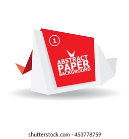 vector origami paper red banner. vector red abstract brochure design template. vector red origami style background for web design and creative cover design.
