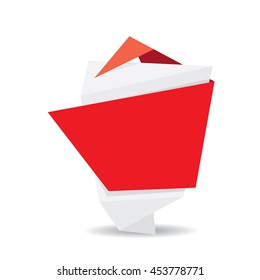 vector origami paper red banner. vector red abstract brochure design template. vector red origami style background for web design and creative cover design.
