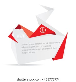 vector origami paper red banner. vector red abstract brochure design template. vector red origami style background for web design and creative cover design.