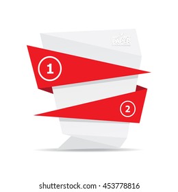 vector origami paper red banner. vector red abstract brochure design template. vector red origami style background for web design and creative cover design.