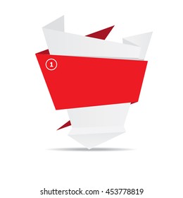 vector origami paper red banner. vector red abstract brochure design template. vector red origami style background for web design and creative cover design.