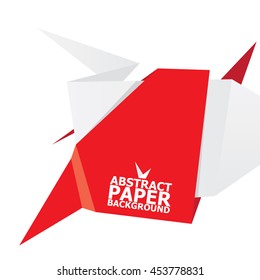 vector origami paper red banner. vector red abstract brochure design template. vector red origami style background for web design and creative cover design.