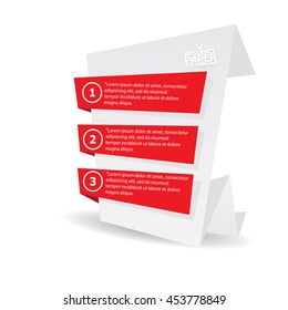 vector origami paper red banner. vector red abstract brochure design template. vector red origami style background for web design and creative cover design.