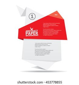 vector origami paper red banner. vector red abstract brochure design template. vector red origami style background for web design and creative cover design.
