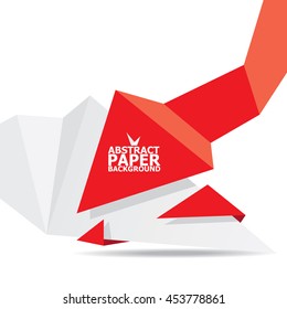 vector origami paper red banner. vector red abstract brochure design template. vector red origami style background for web design and creative cover design.