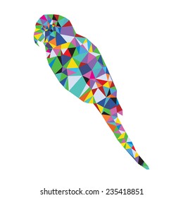 Vector origami parrot isolated