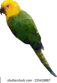 Vector origami parrot isolated