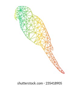 Vector origami parrot isolated