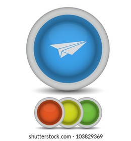vector origami plane icon on white. Eps10