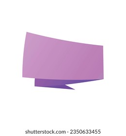 Vector origami ribbon banner on white background