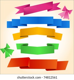 Vector origami ribbons and bows