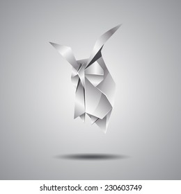 vector origami silver owl