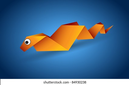 Vector origami snake