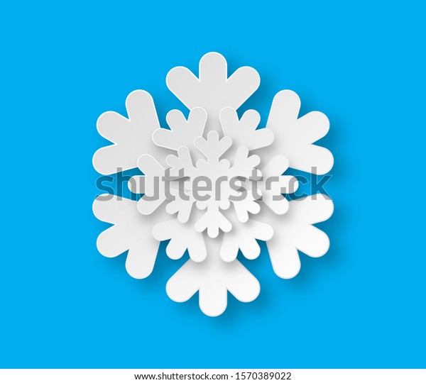 ベクター折り紙のスノーフレーク 紙の雪片 クリスマスペーパーは影と雪片を切った のベクター画像素材 ロイヤリティフリー