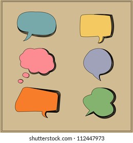Vector origami  & speech bubbles