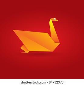 Vector origami swan