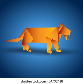 Vector Origami Tiger