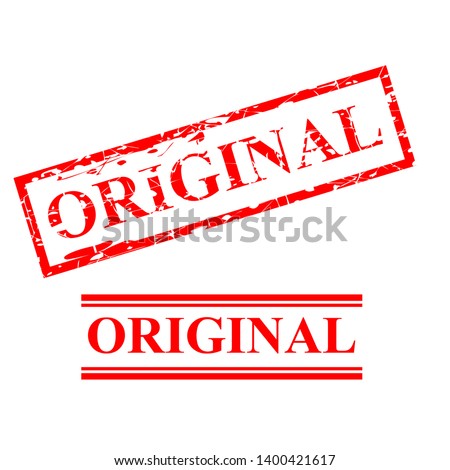Vector Original, 2 style streak red rubber stamp