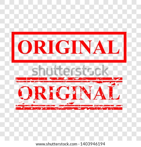 Vector Original, 2 style streak red rubber stamp