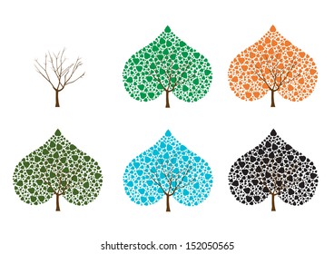 vector original abstract tree in   seasons 