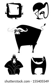 Vector original art animal silhouettes collection for design