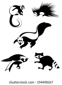 Vector original art animal silhouettes collection for design 8