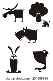 Vector original art animal silhouettes collection for design 