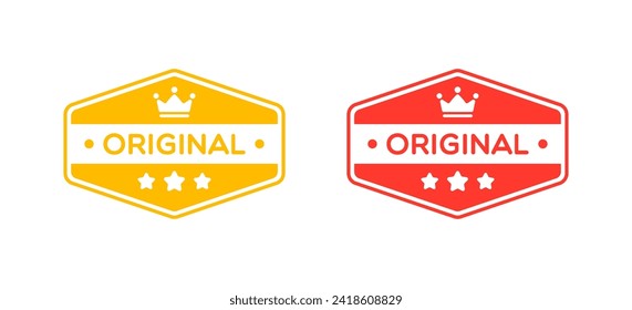 Vector Original Badge Label on White Background