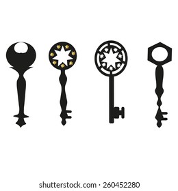 Vector original collection of antique keys