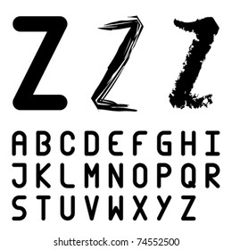 vector original font alphabet - easy apply any stroke