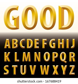 vector original golden alphabet 