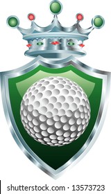 vector original illustration of the golf ball with crown