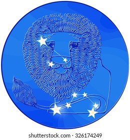 vector original image zodiac signs  Leo, lion