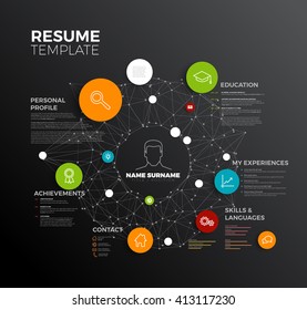 Vector original minimalist cv / resume template - creative profile. 