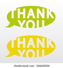 Vector original modern set - bubbles with thank you. Color green, yellow. Eps 10.