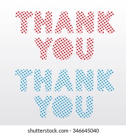 Vector original modern set - thank you. Cubes. Color blue, red. Eps 10.