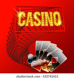 Vector original signboard for modern casino