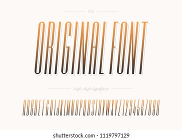 Vector original typeface modern typography for decoration, party poster, t shirt, promotion, kids book, greeting card, sale banner, printing on fabric, stamp. Cool font. Trendy alphabet 10 eps