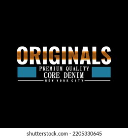 vector originals core denim text lettering stylish design