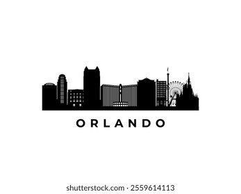 Vector Orlando skyline. Travel Orlando famous landmarks. Business and tourism concept for presentation, banner, web site.