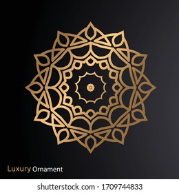 Vector ornament abstract flower luxury gold mandala