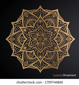 Vector ornament abstract flower luxury gold mandala