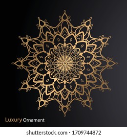 Vector ornament abstract flower luxury gold mandala